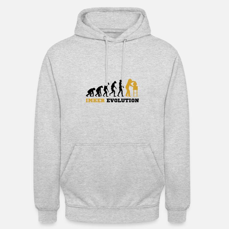 Imker Evolution - Unisex Hoodie - Hellgrau meliert