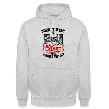 Handballer Spruch - Unisex Hoodie - Hellgrau meliert - Vorne - Alina (178cm) & Michal (187cm)