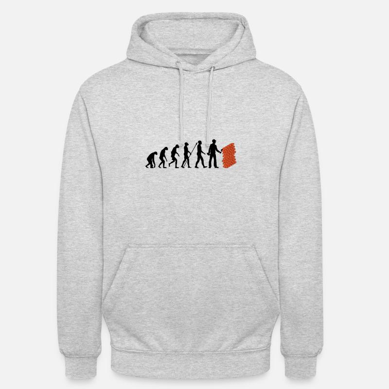 Evolution du maçon - Sweat-shirt à capuche unisexe - gris clair chiné
