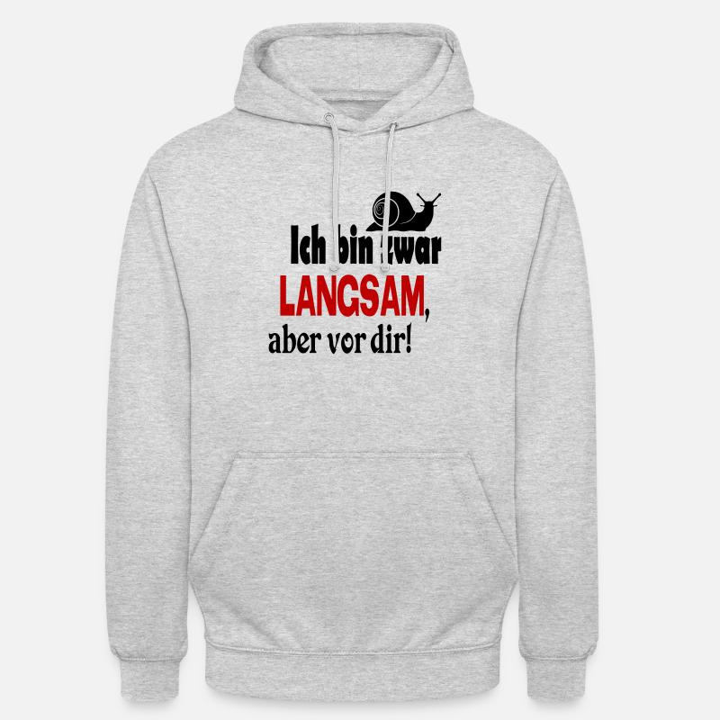 Schnecke Sprüche Ich bin langsam - Unisex Hoodie - Hellgrau meliert