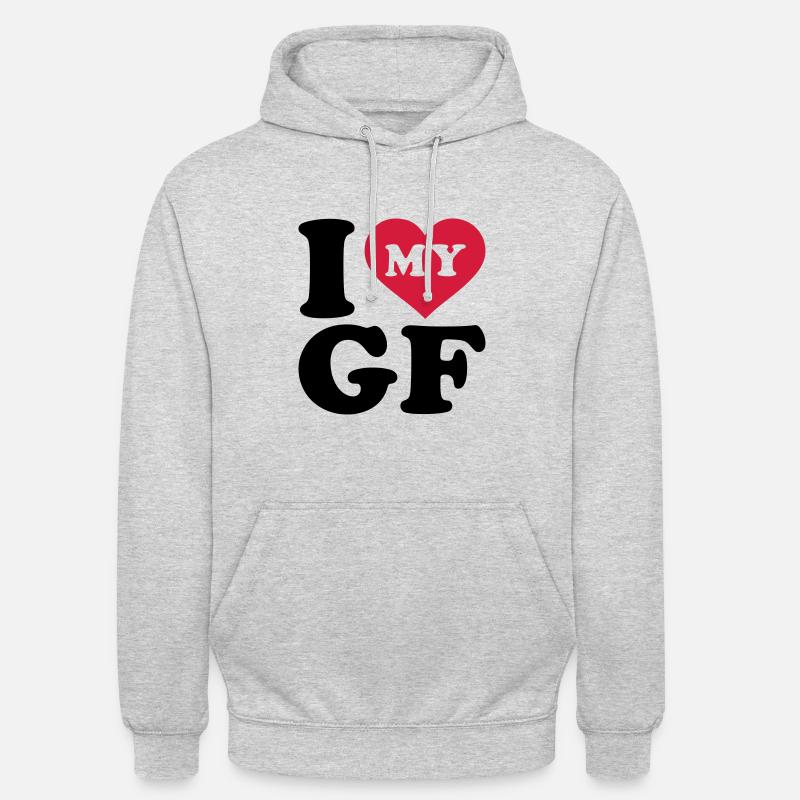 J'aime ma copine - Sweat-shirt à capuche unisexe - gris clair chiné