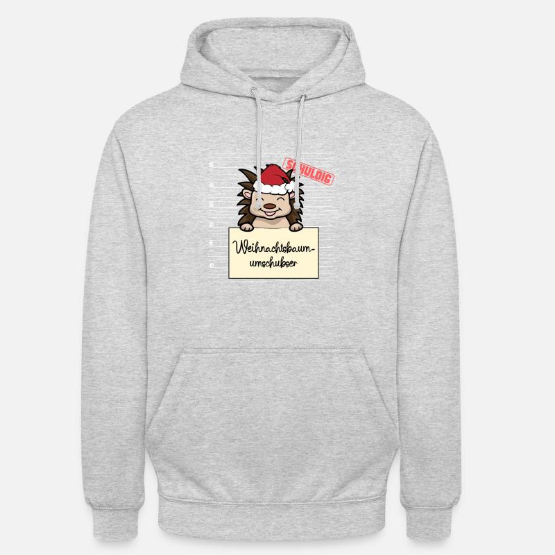 Weihnachtsbaum Umschubser Igel - Unisex Hoodie - Hellgrau meliert