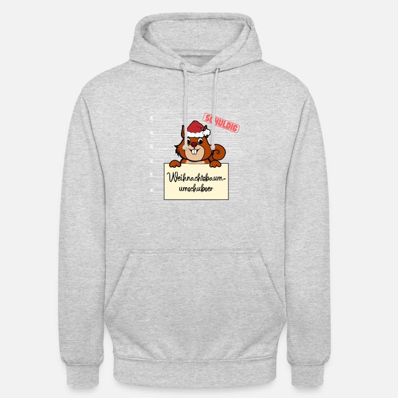 Weihnachtsbaum Umschubser Eichhörnchen - Unisex Hoodie - Hellgrau meliert