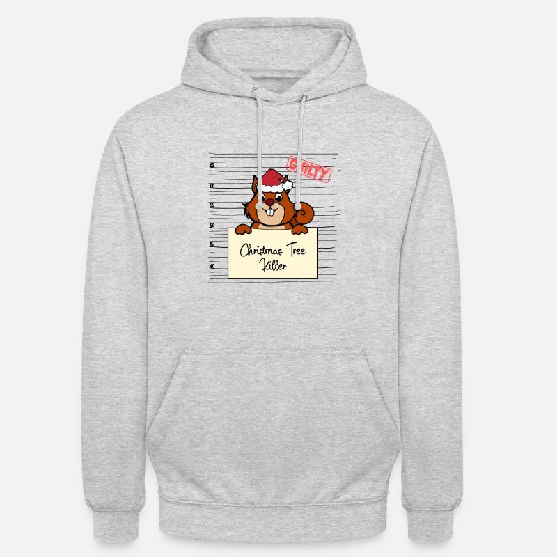 Weihnachtsbaum Umschubser Eichhörnchen - Unisex Hoodie - Hellgrau meliert