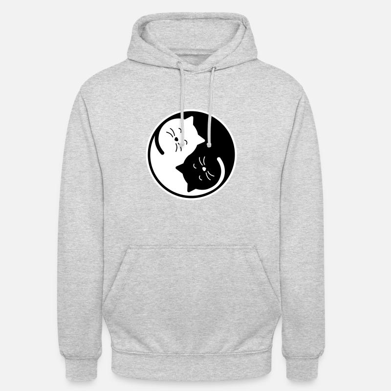 chat - Sweat-shirt à capuche unisexe - gris clair chiné