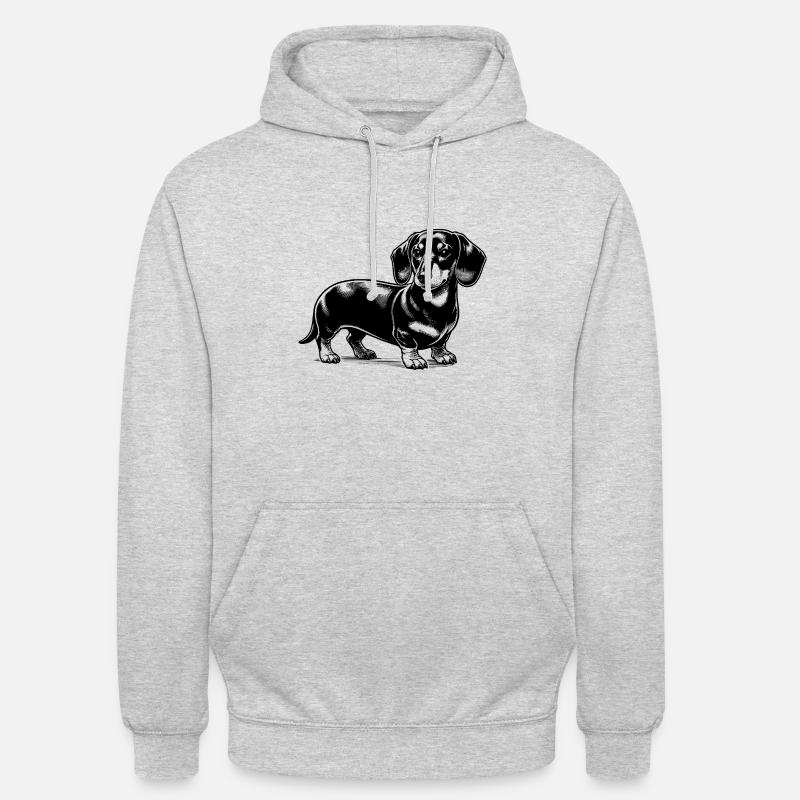 Teckel - Sweat-shirt à capuche unisexe - gris clair chiné