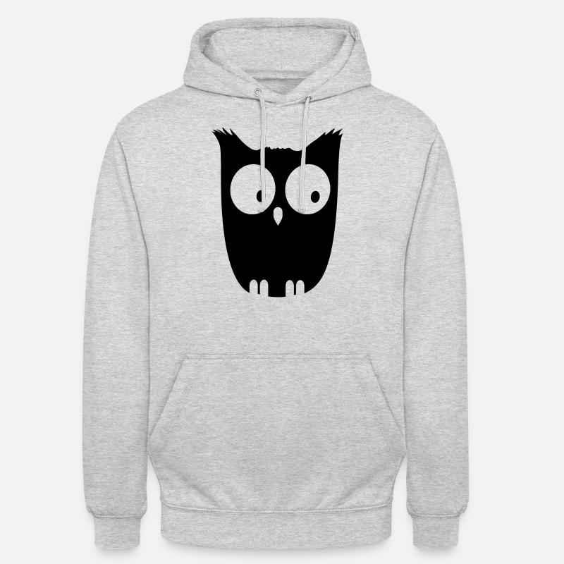 Hibou - Sweat-shirt à capuche unisexe - gris clair chiné
