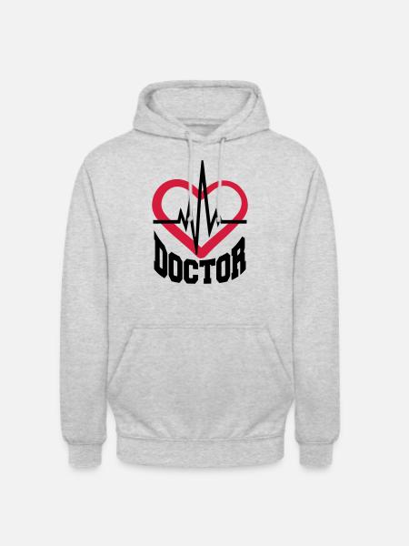 doctor heart stethoscope listen heartbeat pulse ve - Unisex Hoodie - light heather grey