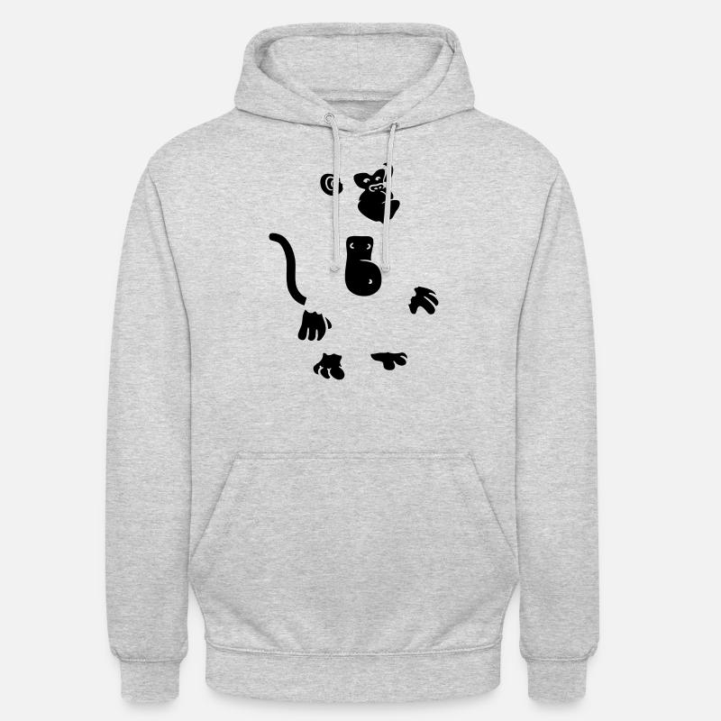 Conception de singe cool - Sweat-shirt à capuche unisexe - gris clair chiné