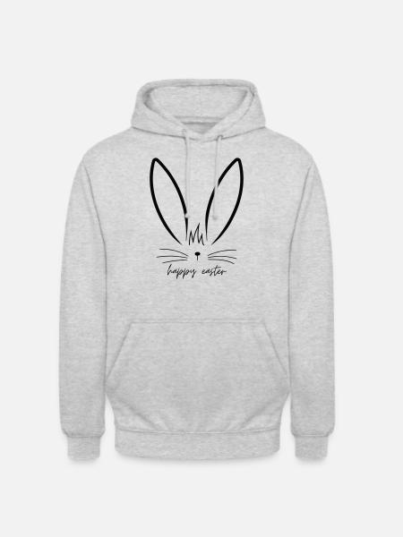 Minimal Bunny - Happy Easter - Unisex Hoodie - light heather grey