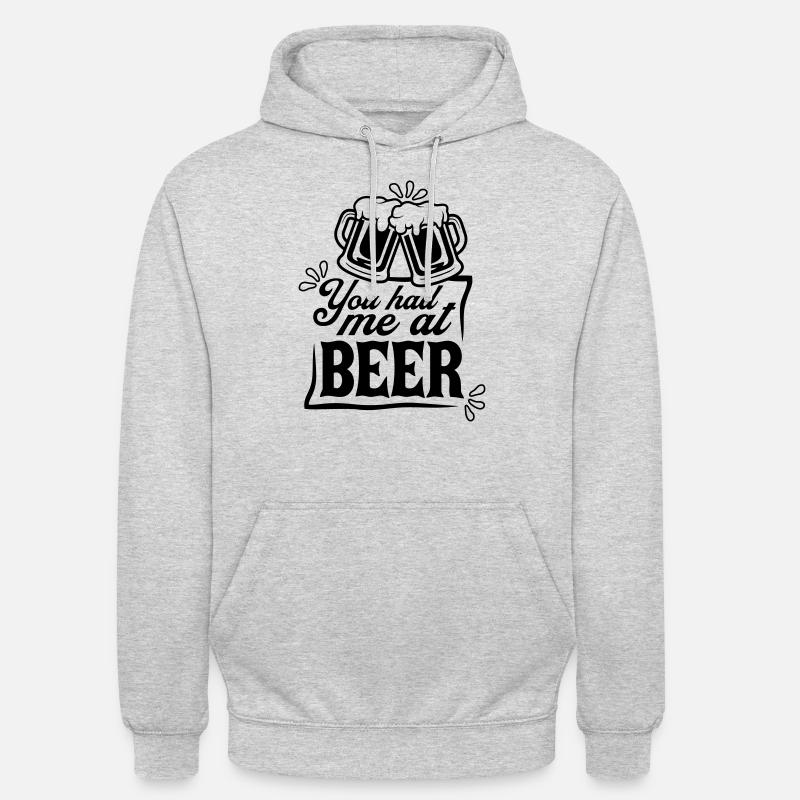 La bière persuade de dire - Sweat-shirt à capuche unisexe - gris clair chiné