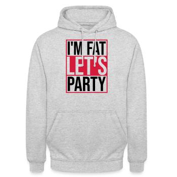 im fat lets party - Unisex Hoodie - Hellgrau meliert - Vorne - Alina (178cm) & Michal (187cm)