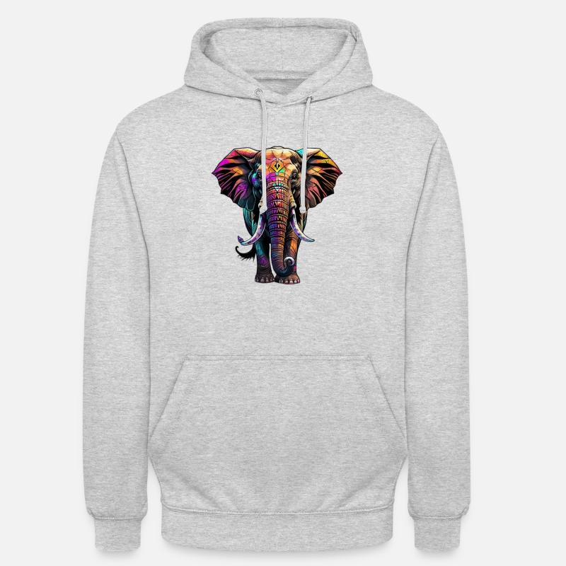 Graffiti éléphant - Sweat-shirt à capuche unisexe - gris clair chiné