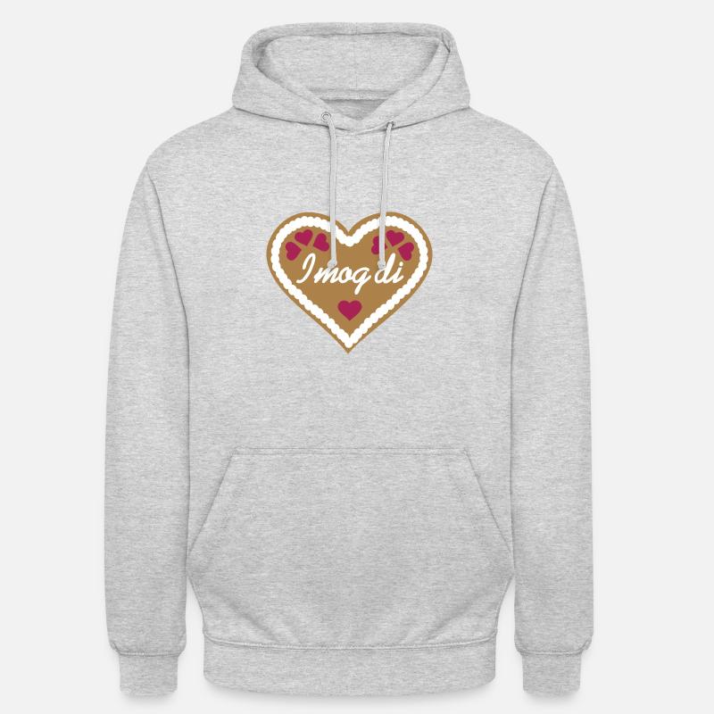 Lebkuchenherz - Unisex Hoodie - Hellgrau meliert