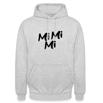 Mi Mi Mi - Sweat-shirt à capuche unisexe - gris clair chiné - Devant - Alina (178cm) & Michal (187cm)