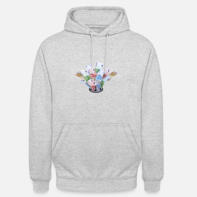 Geldverschwendung 3D - Unisex Hoodie - Hellgrau meliert