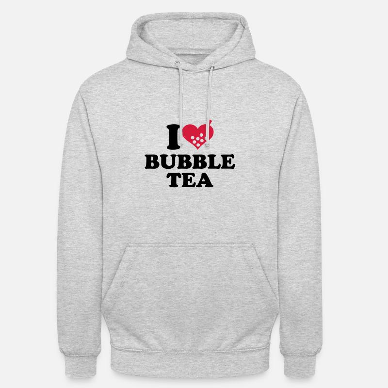I love Bubble Tea - Sweat-shirt à capuche unisexe - gris clair chiné
