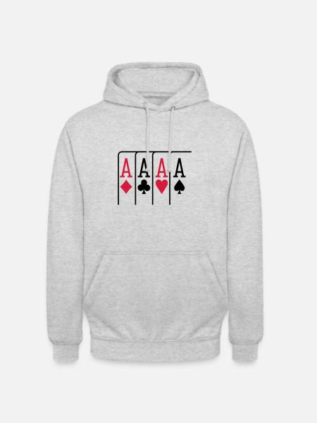 Poker - Unisex Hoodie - Hellgrau meliert