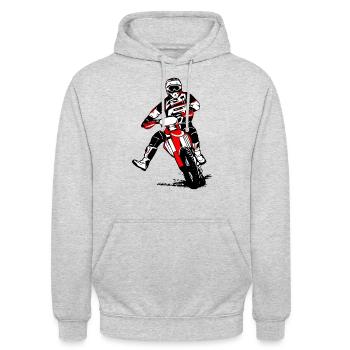 Enduro - Offroad - MotoCross - Supercross - MX - Unisex Hoodie - light heather grey - Front - Alina (178cm) & Michal (187cm)