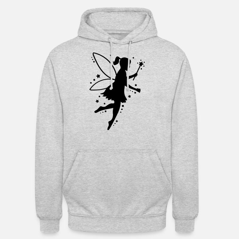 silhouette elfe de fée - Sweat-shirt à capuche unisexe - gris clair chiné