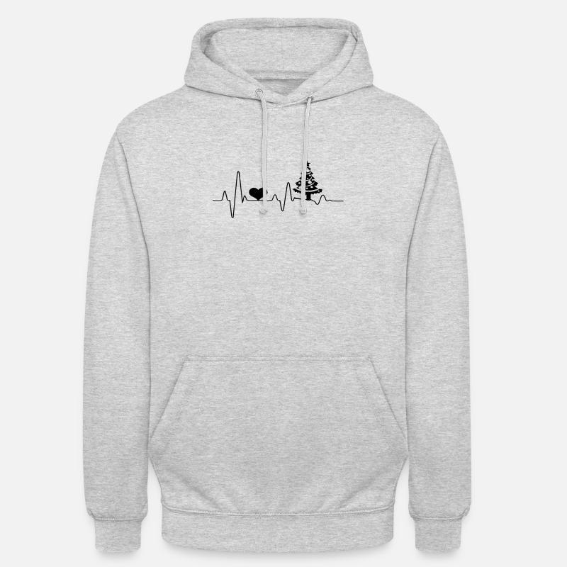 COG D'ECG DE NOEL AVEC ARBRE DE NOEL - Sweat-shirt à capuche unisexe - gris clair chiné