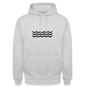 Vagues symbole - Sweat-shirt à capuche unisexe - gris clair chiné - Devant - Alina (178cm) & Michal (187cm)
