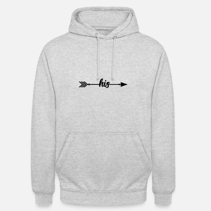 Flèche His - Sweat-shirt à capuche unisexe - gris clair chiné