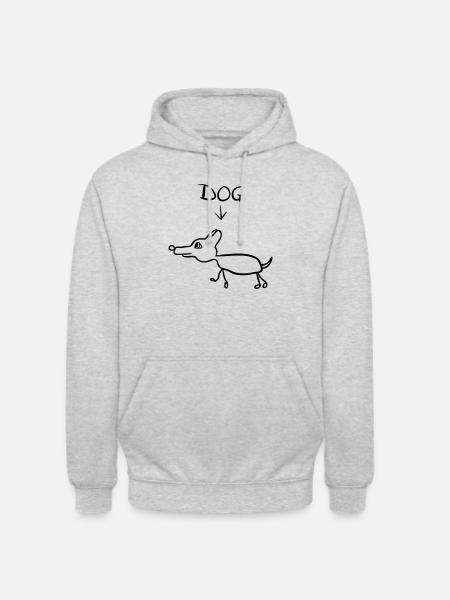 Funny Dog Drawing - Unisex Hoodie - light heather grey