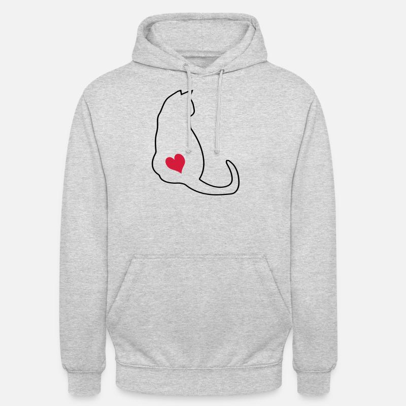 Chat - Sweat-shirt à capuche unisexe - gris clair chiné