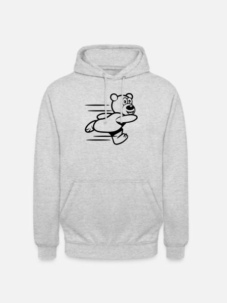 Kør Teddy køre - Hættetrøje unisex - lysegrå meleret