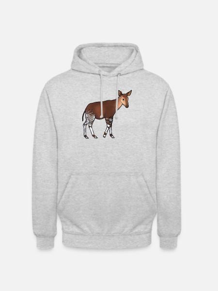 Okapi 02 - Sweat-shirt à capuche unisexe - gris clair chiné