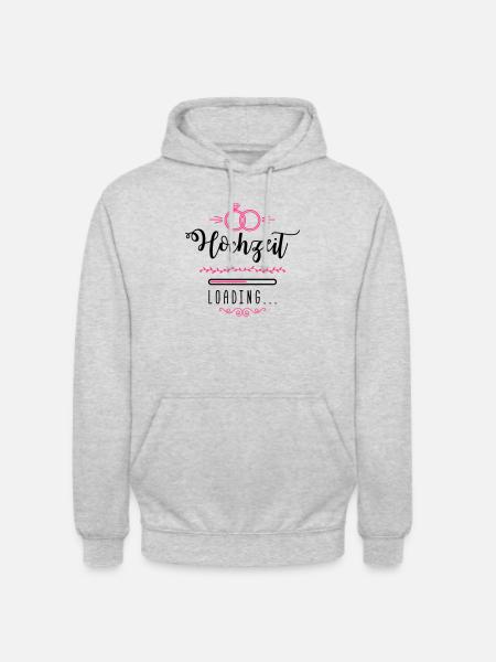 hochzeit loading ring - Unisex Hoodie - Hellgrau meliert