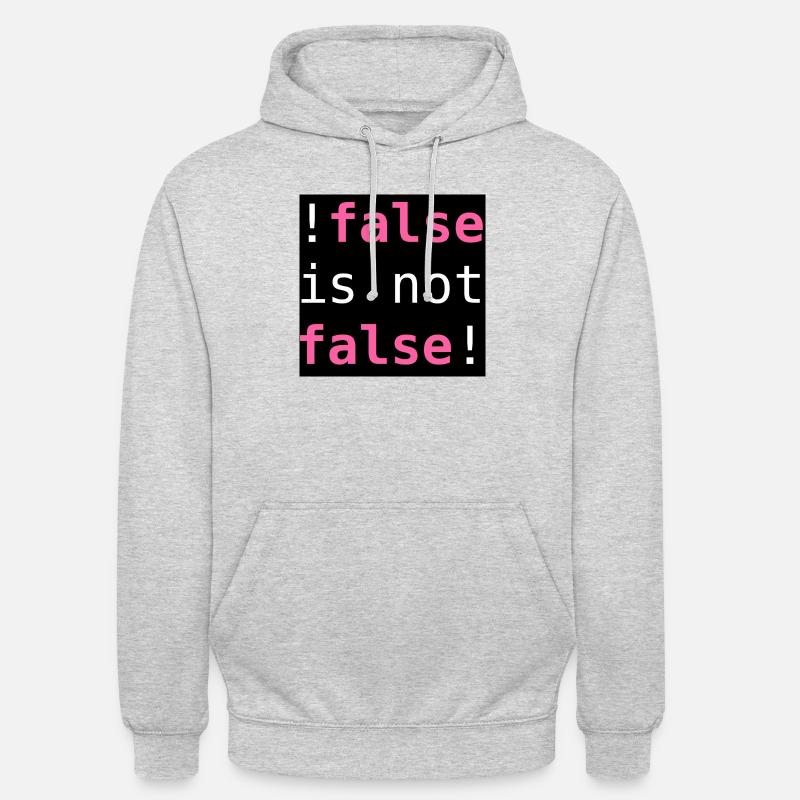 !false non è falso! - "!false non è falso!" - Felpa con cappuccio unisex - grigio chiaro melange