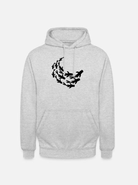 School Silhouette Koi Fish - Unisex Hoodie - light heather grey