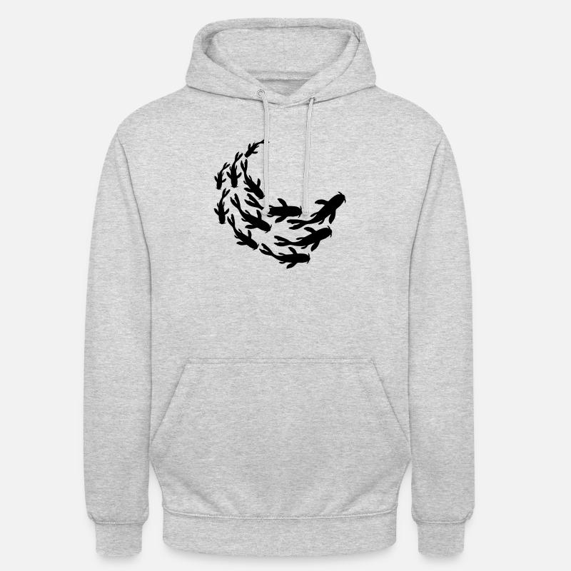 École Silhouette Koi Fish - Sweat-shirt à capuche unisexe - gris clair chiné