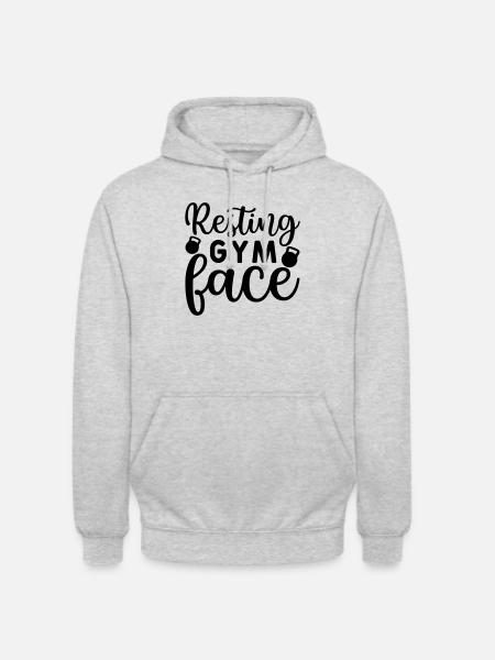 19 resting gym face - Unisex Hoodie - light heather grey