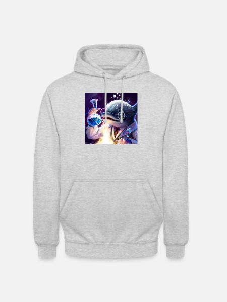 Mad dolphin scientist experimenting - Unisex Hoodie - light heather grey