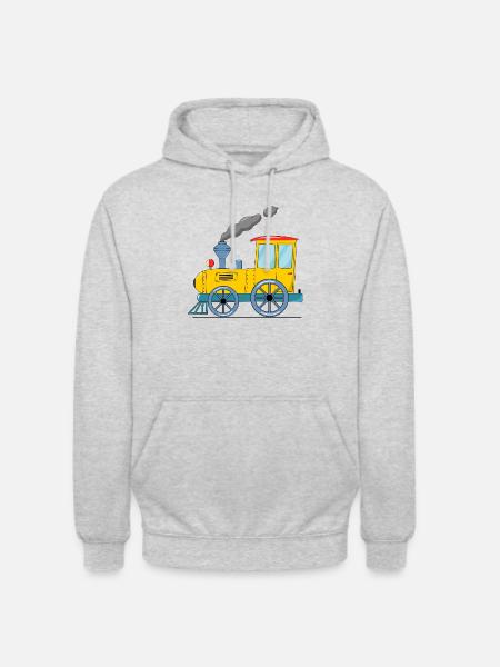 Children's train railway yellow - Unisex Hoodie - light heather grey