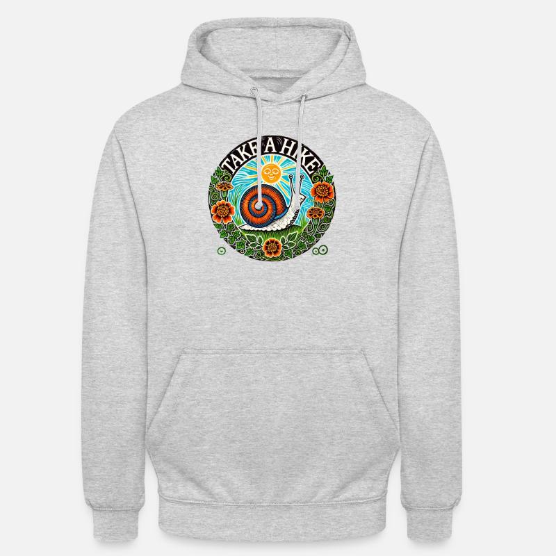 Escargot de randonnée - Sweat-shirt à capuche unisexe - gris clair chiné