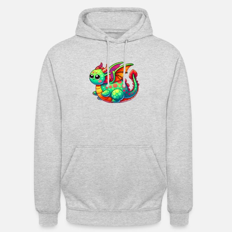 drache comic - Unisex Hoodie - Hellgrau meliert