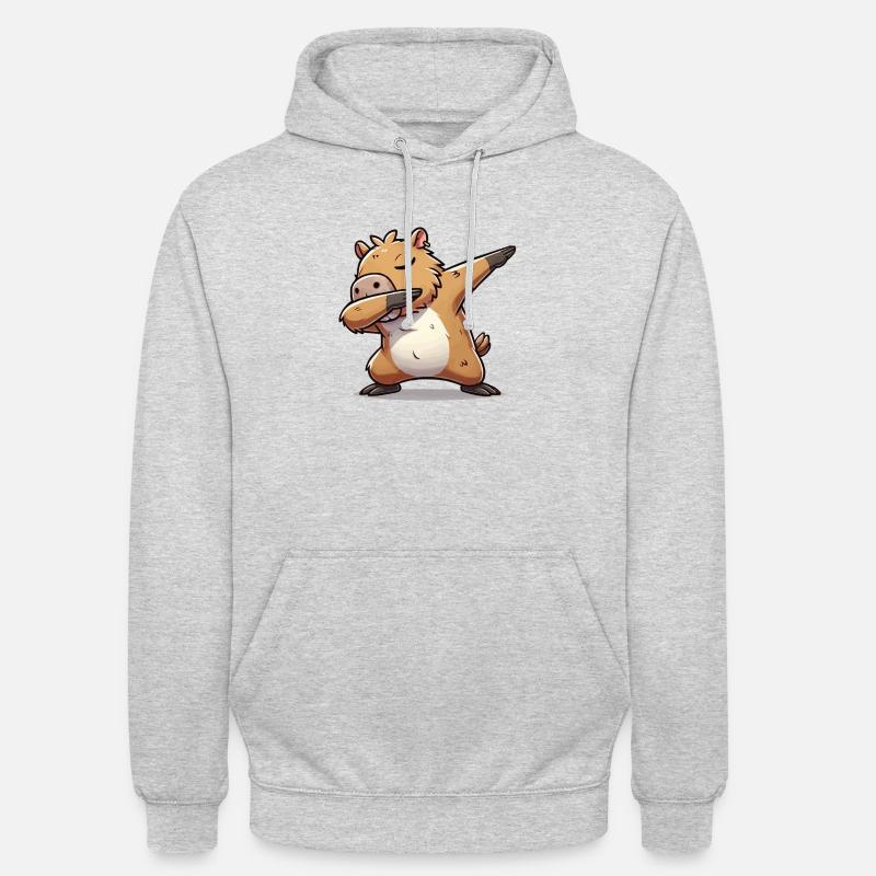 Le dabbing de capybara - Sweat-shirt à capuche unisexe - gris clair chiné