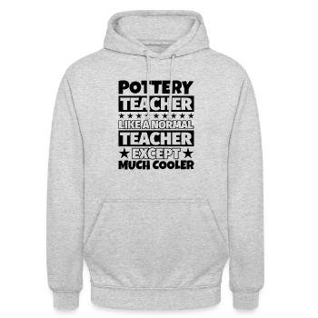Cadeau de professeur de poterie - Sweat-shirt à capuche unisexe - gris clair chiné - Devant - Alina (178cm) & Michal (187cm)