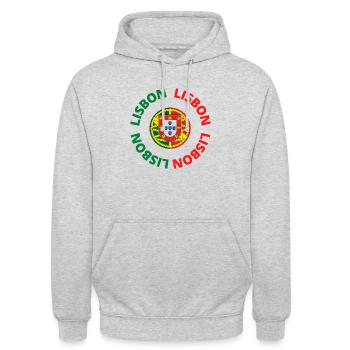 Lissabon - Portugal - Unisex Hoodie - Hellgrau meliert - Vorne - Alina (178cm) & Michal (187cm)