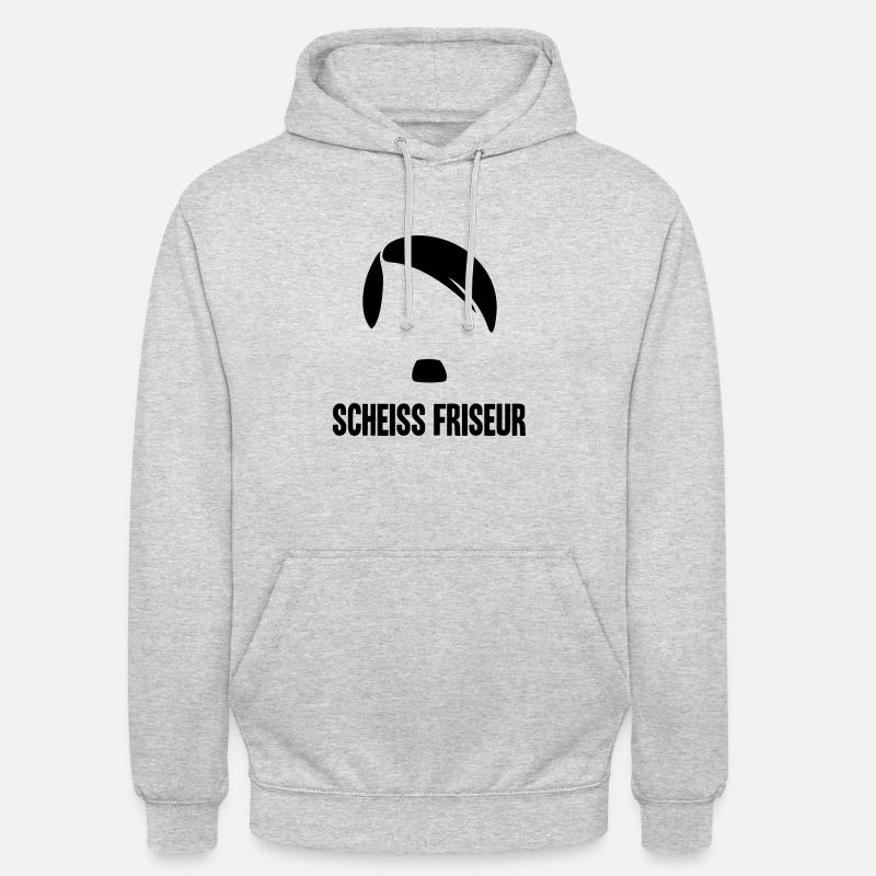 FCK NZS SCHEISS FRISEUR - Unisex Hoodie - Hellgrau meliert