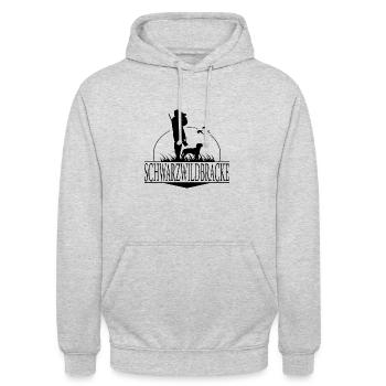 SCHWARZWILDBRACKE Jagdhunde Jäger Wilsigns - Unisex Hoodie - Hellgrau meliert - Vorne - Alina (178cm) & Michal (187cm)