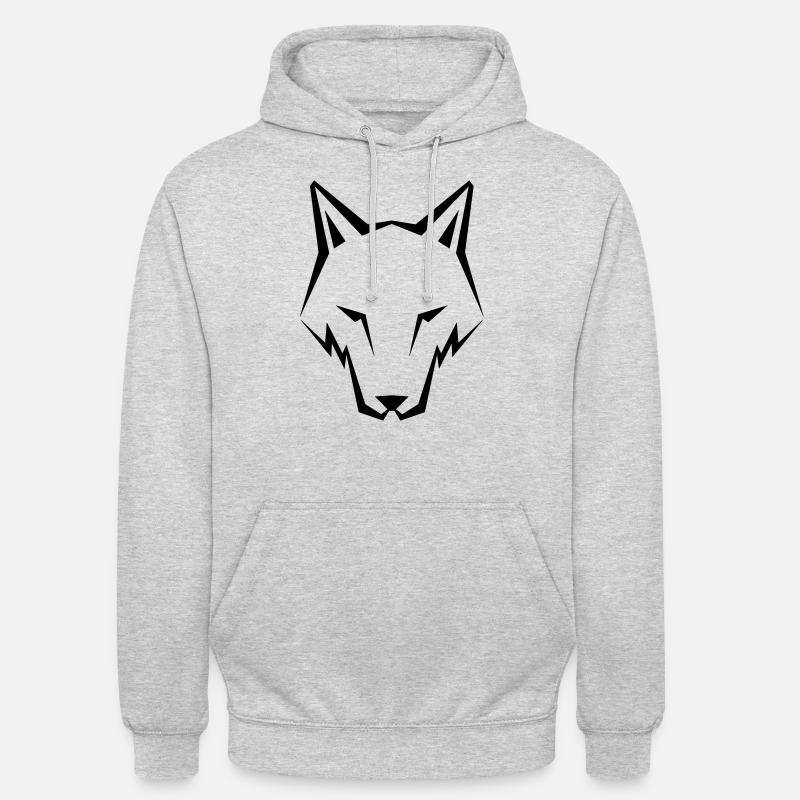 Wolf - Sweat-shirt à capuche unisexe - gris clair chiné