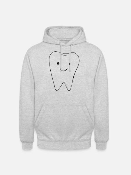 Zahn süß - Unisex Hoodie - Hellgrau meliert