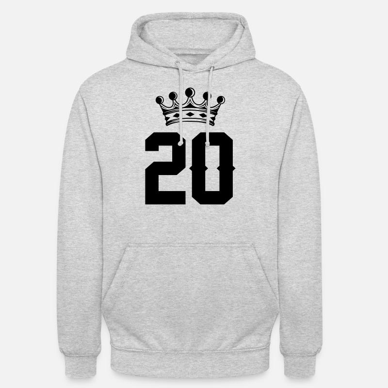 20 couronnes - Sweat-shirt à capuche unisexe - gris clair chiné