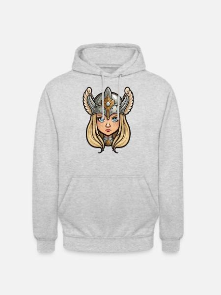 Lagatha, the Valkyrie: Cartoon Valkyrie Lagatha - Unisex Hoodie - light heather grey