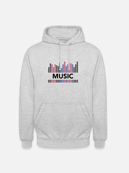 VIBRATIONS MUSICALES - Sweat-shirt à capuche unisexe - gris clair chiné